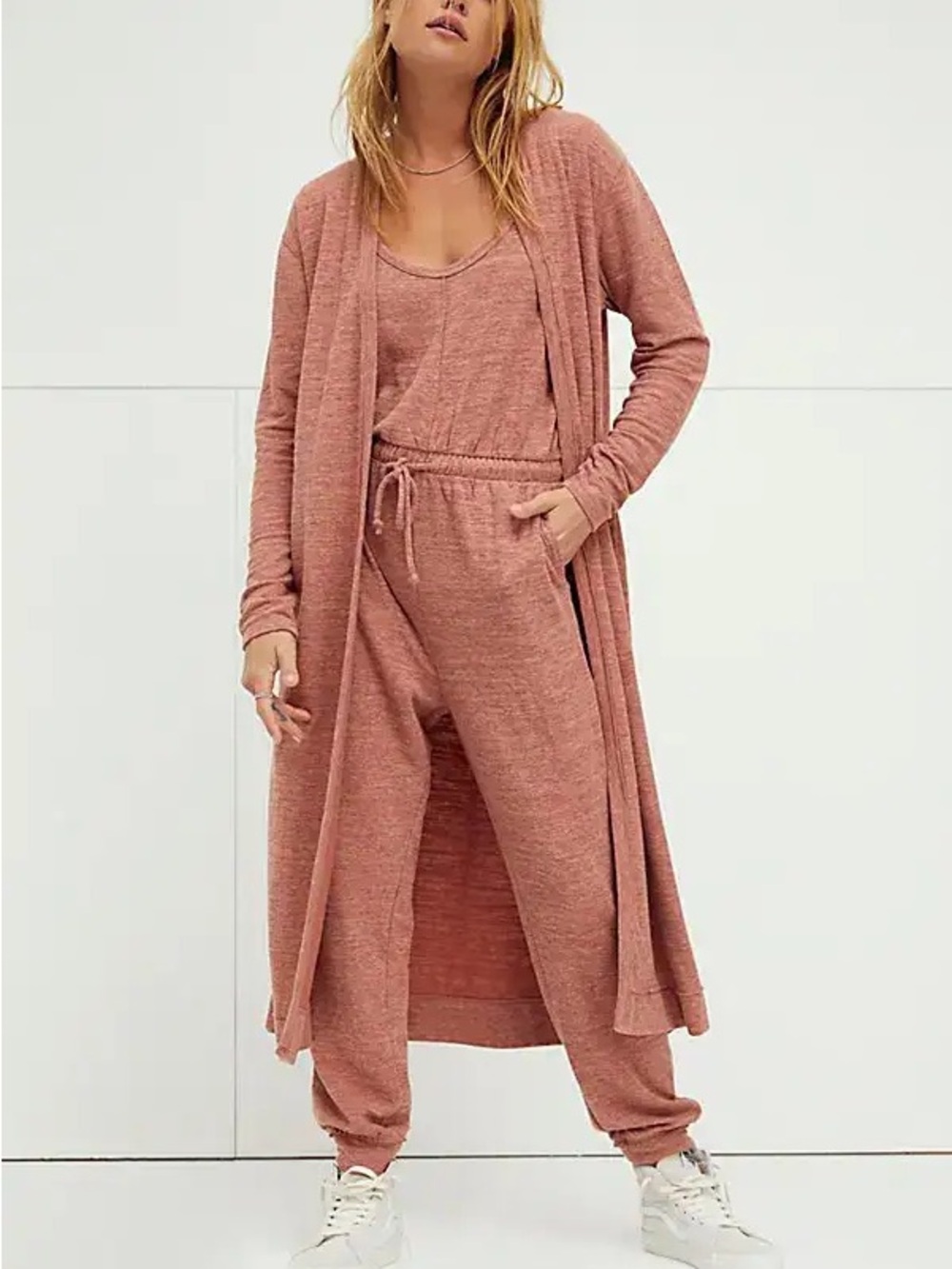 FP Beach Free People Bicoastal Drawstring Jumpsuit Romper Sweet Whisper Sz XS - Picture 3 of 13